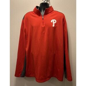 Fanatics Philadelphia Phillies Quarter Zip Men's 3XL Red Lightweight‎ Has Snag